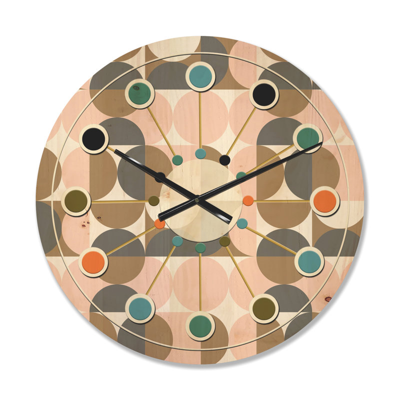 Horloge murale circulaire en bois IV, Petit