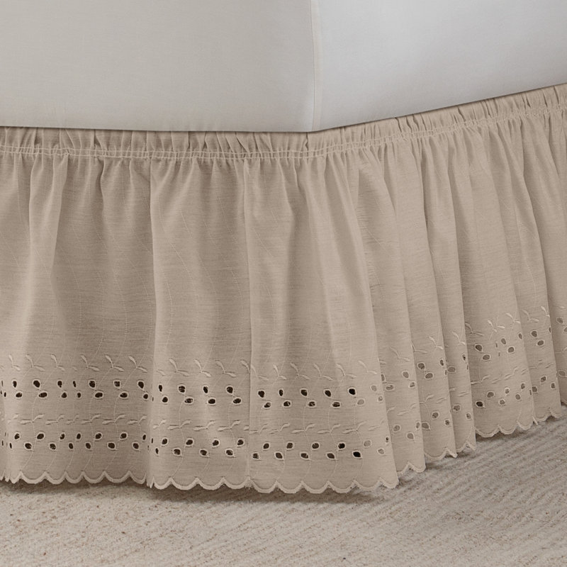 Ruffled Wrap Around Bed Skirt, Queen/King, Gray