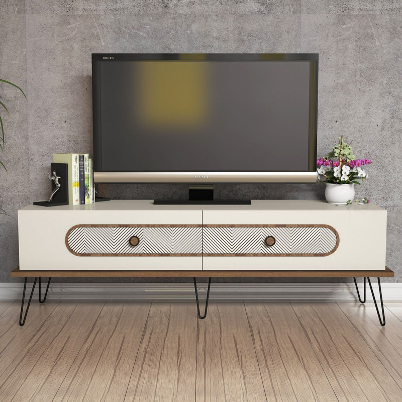 Denning Unfinished TV Stand for TVs up to 55", Cream