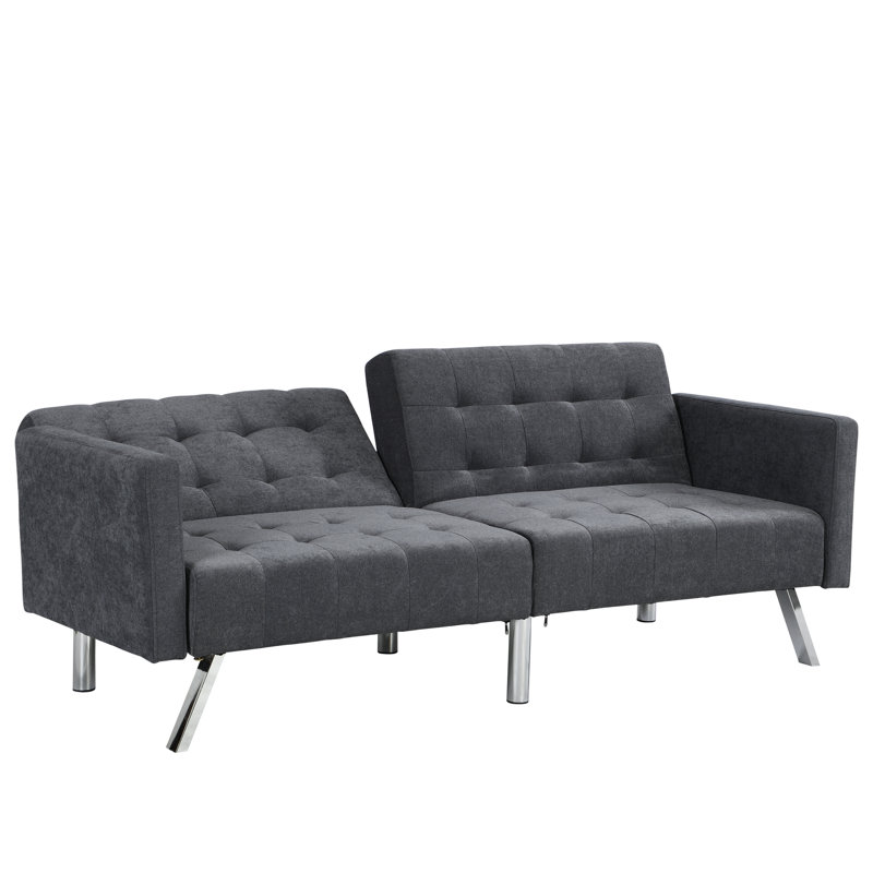 Lounge With Breathable Fabric And Style Gray Bed Adjustable Positions, Dark Gray