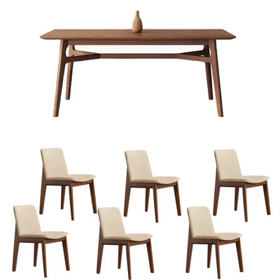 Simple solid wood ash dining table set