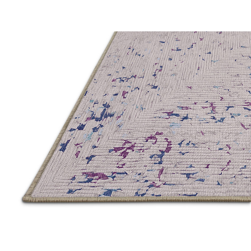 Machine Washable Beige Area Rug, Rectangle 8' x 12'