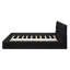 Lit plateforme tapissier noir moderne avec tête de lit moelleuse-980196007