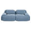 Canapé 2 places de luxe en velours côtelé bleu 82 po avec structure lisse et incurvée antidérapante, rembourrage haute élasticité, modulable pour une installation dans les espaces audiovisuels et les chambres à coucher.