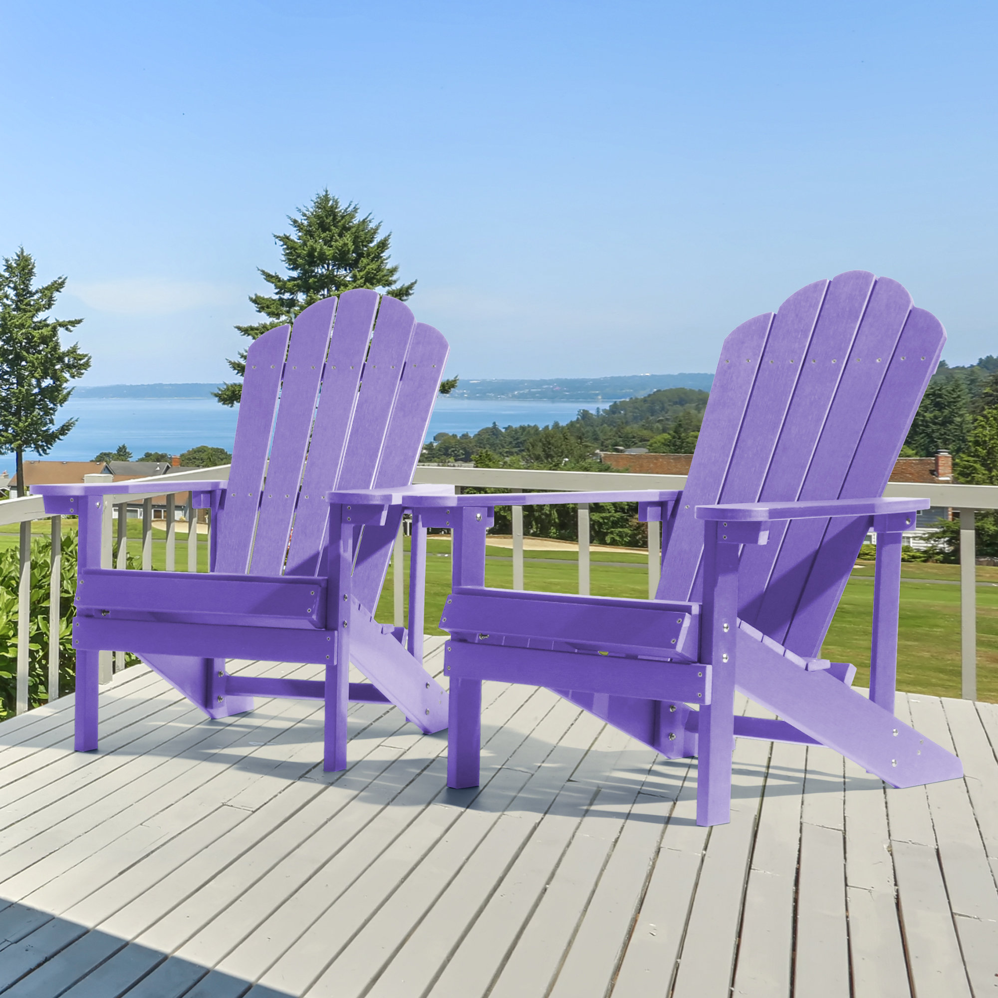 Outdoor Purple Room Chair Bonosuki Plastic Adirondack Chair, Fire