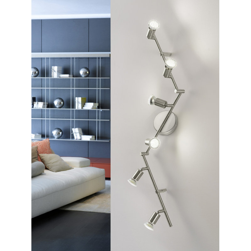 Nichols 74.41'' 6 -Light Swing Arm Track Track Kit with Dimmable and Adjustable Head, Matte Nickel