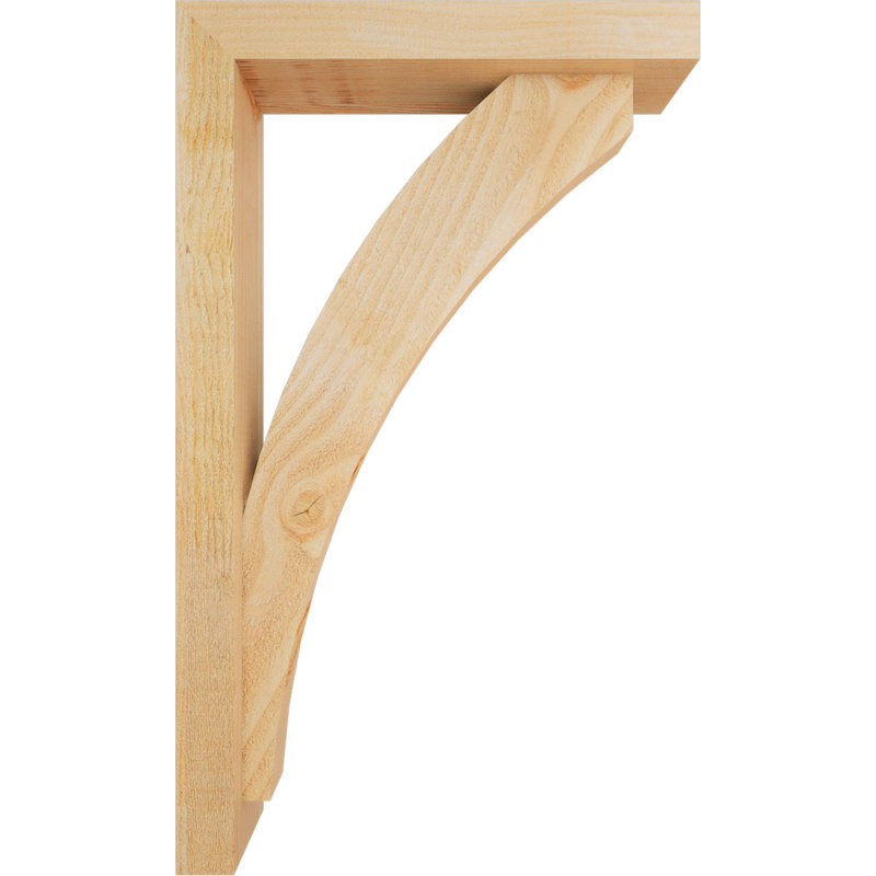 Thorton Block Bracket with Offset Brace, 30 x 18, 4"W Douglas Fir (Rough Sawn)