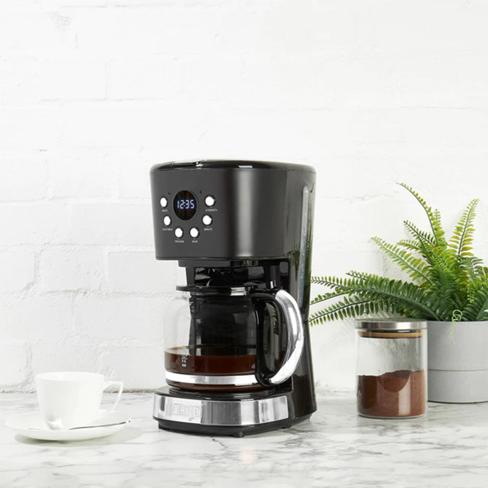12 Cups Automatic Coffee Machine, Black