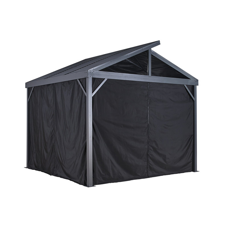 Rideaux noirs Sojag pour abri de jardin Sanibel, ombrages d'extérieur, H 84 po x l 120 po x P 120 po