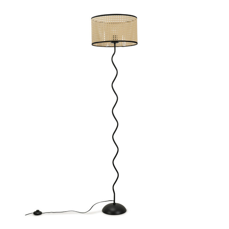 155cm Black Metal Floor Lamp