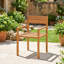Fauteuil de salle à manger d'extérieur en bois de teck massif, surface à lattes résistante à l'eau et accoudoirs ergonomiques incurvés, convient aux espaces de patio, de cour, de terrasse, de porche, de jardin, de piscine