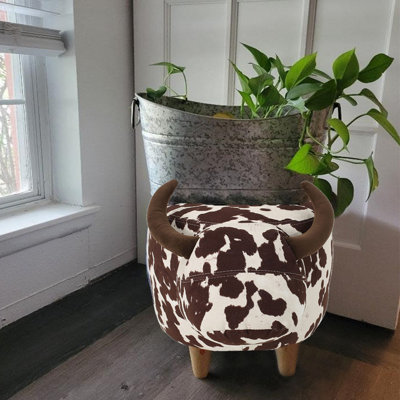 Banc en velours pour enfants en forme de vache, siège confortable multifonctionnel pour chambre d'enfant