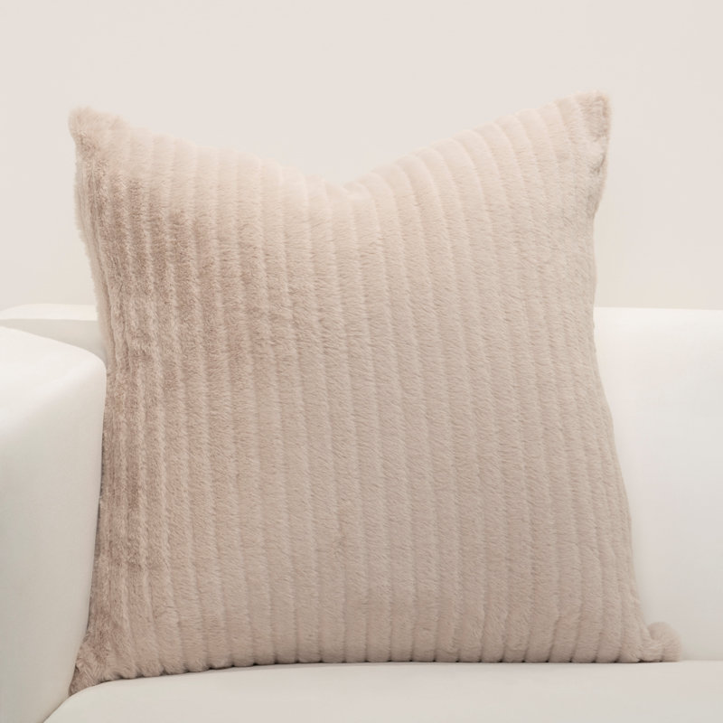 Arm In Arm Faux Fur Throw Pillow, 20" x 20", Polyester/Polyfill