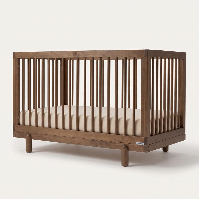 dadada Baby Bliss 4-in-1 Convertible Crib - Walnut, Walnut