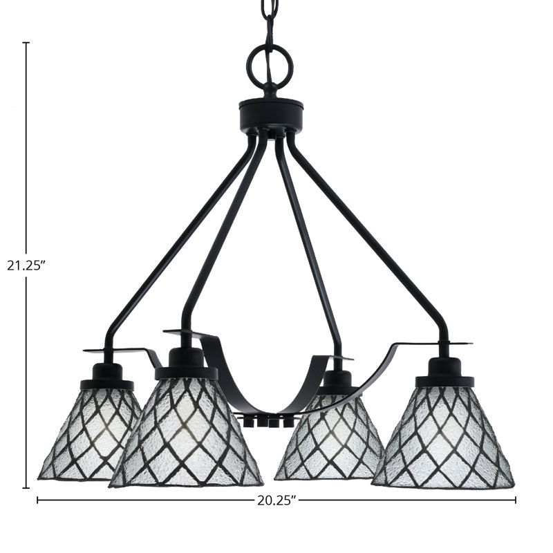 Lustre 4 lumières Odyssey Downlight, Noir mat, Noir/gris