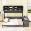 Grand lit escamotable mural avec bureau, armoires de rangement et tablettes-1004277195