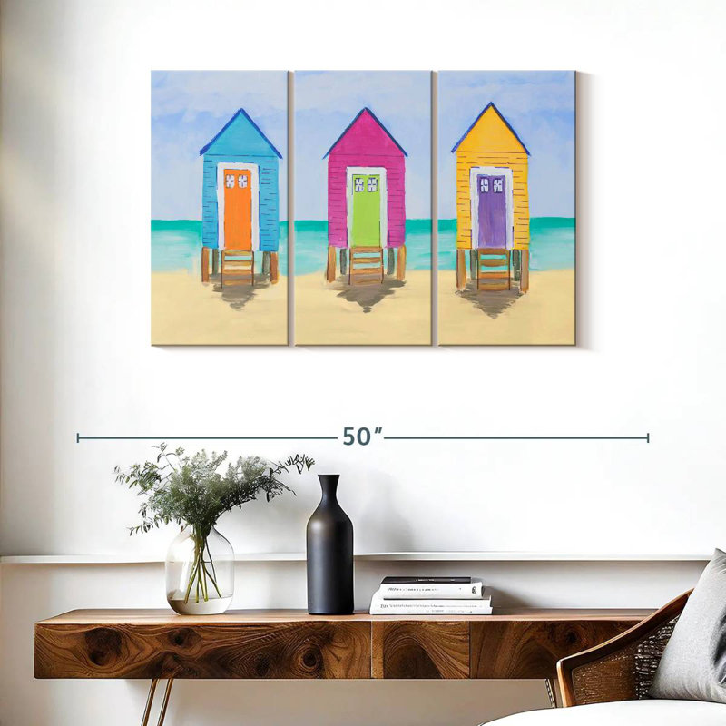 Gillard Three Beach Shacks, 24" H x 38" W
