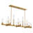 Fedler 13-Light Linear Chandelier in Warm Brass