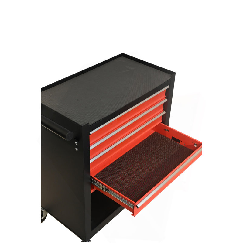 Boîte à outils roulante à quatre tiroirs, chariot à outils avec 4 roues et tiroirs, armoire de rangement mobile amovible de grande capacité pour les ateliers, les garages, les salles d'entretien et les mécaniciens