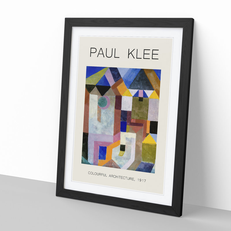 Colorful Architecture by Paul Klee - Picture Frame Art Prints, Black, 48cm H x 36cm W x 2cm D