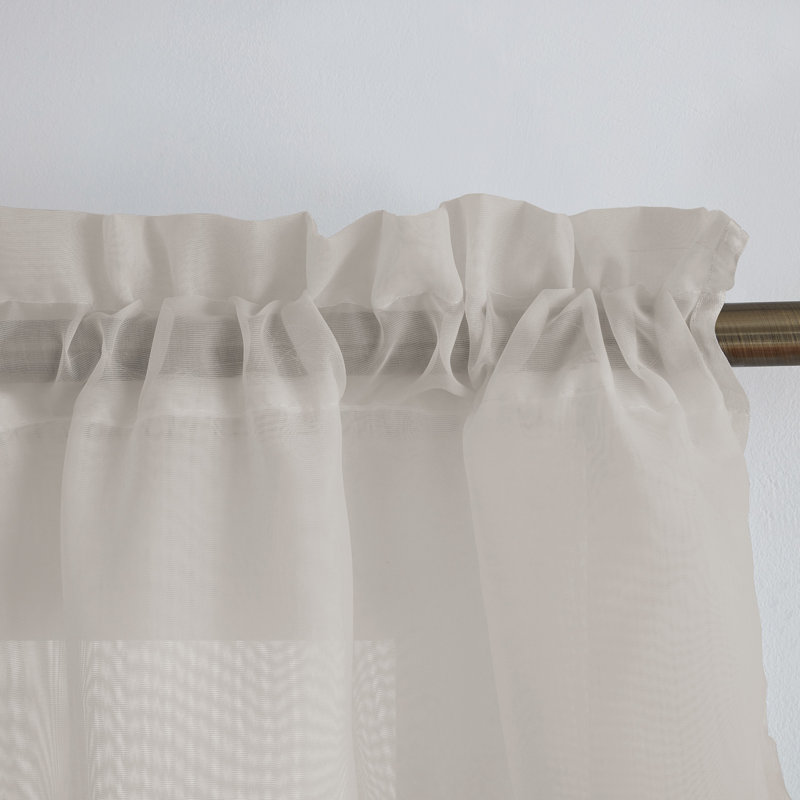 Infinity Solid Tiered Valance Curtain, 55" x 24", Silver