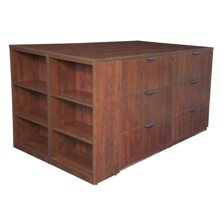 Nebih Stand Up 2 Lateral File 2 Quad Standing Desk