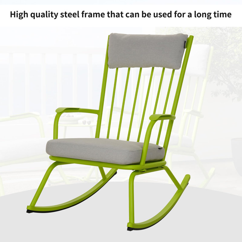 Ensemble de chaises berçantes d'extérieur 3 pièces, Jaune