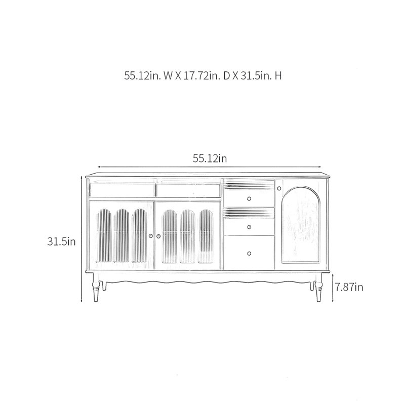 Retro Minimalist Sideboard Cabinet