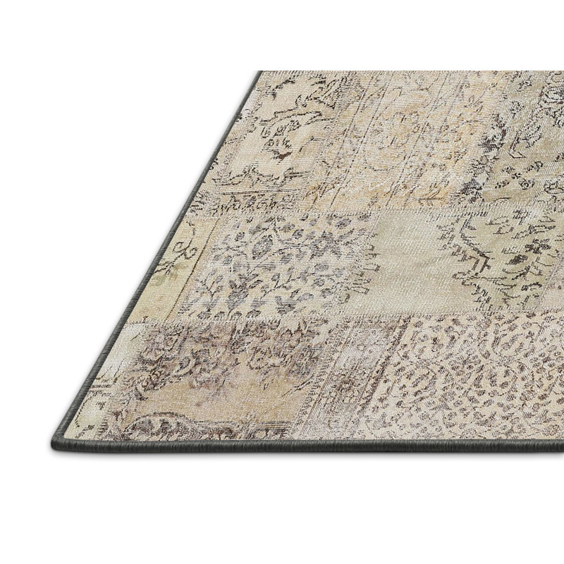 Beige/Tapis décoratif grise, Rectangle 6 pi x 9 pi