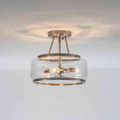 Akima 3 - Light Glass Drum Semi Flush Mount Light