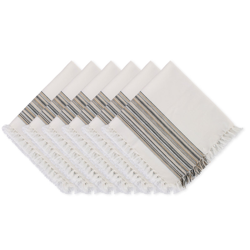 Archambault Cotton Striped Square Napkin, Black