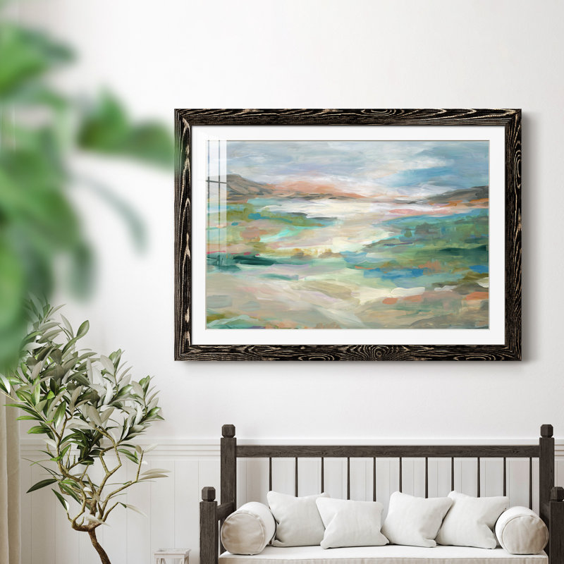 Vallée luxuriante - peinture encadrée, H 31,5 po x l 23,5 po x P 1,5 po, Cadre noir