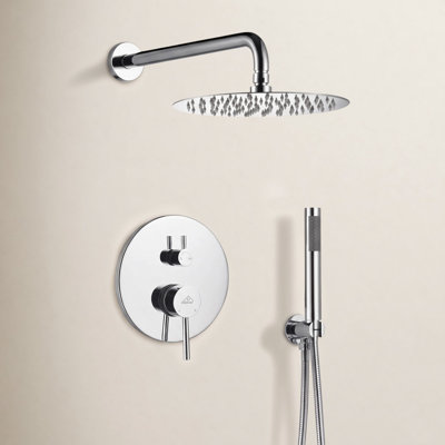 Pressure-Balanced Complete Shower System with 10-Inch Rain Shower Head, Handheld, Rough-in Valve