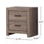 Table de chevet pour chambre à coucher, table de chevet à 2 tiroirs pour la maison