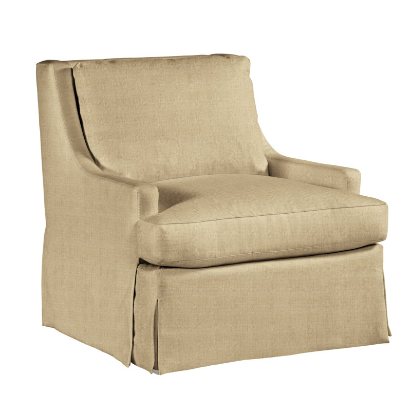 Royce 35" Wide Linen Slipcovered Armchair, Lee Cream