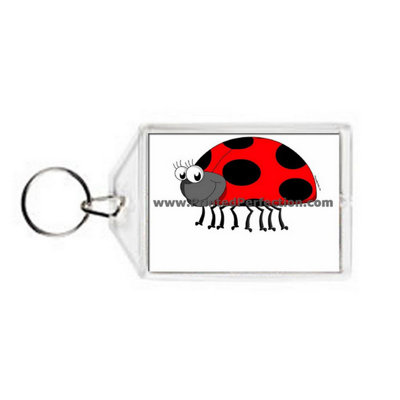 Porte-clés personnalisé en acrylique coccinelle