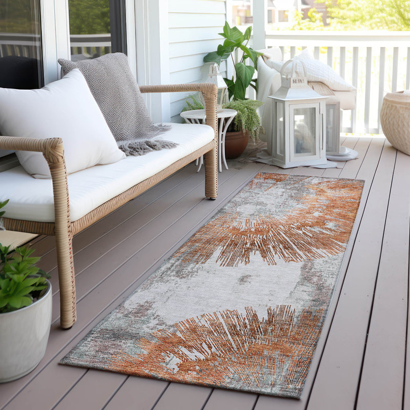 Tapis rectangulaire intérieur / extérieur 1 pi 8 po x 2 pi 6 po avec envers antidérapant Lummus