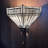 Tiffany Sconces Half Moon White Stained Glass Pull Chain Switch LED Bulb Included 12"W*6"D*7"H