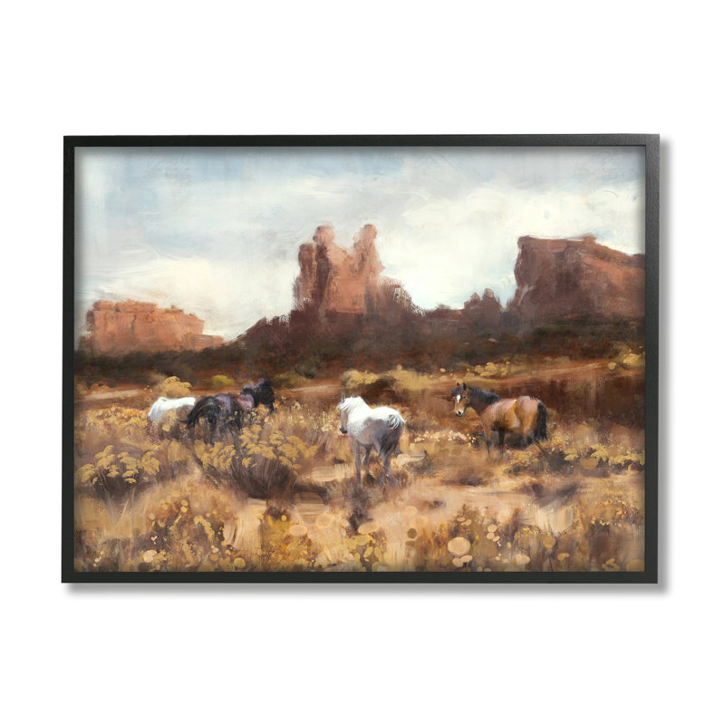 «Stupell Industries Desert Horses Landscape», art mural sur toile par Nina Blue, H 36 po x l 48 po x P 1,5 po