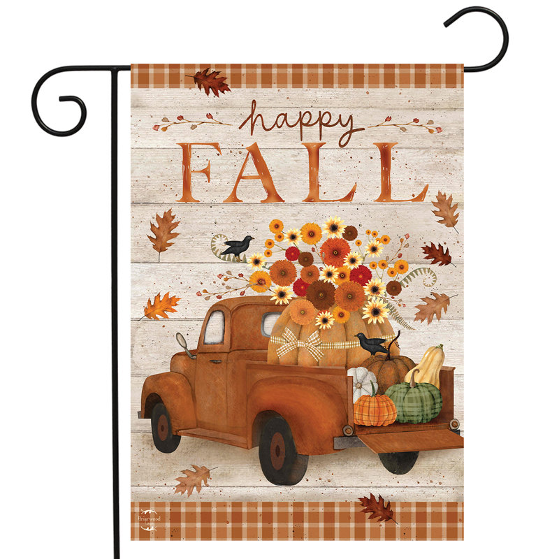 Drapeau de jardin d'automne Bounty Truck 12 x 18