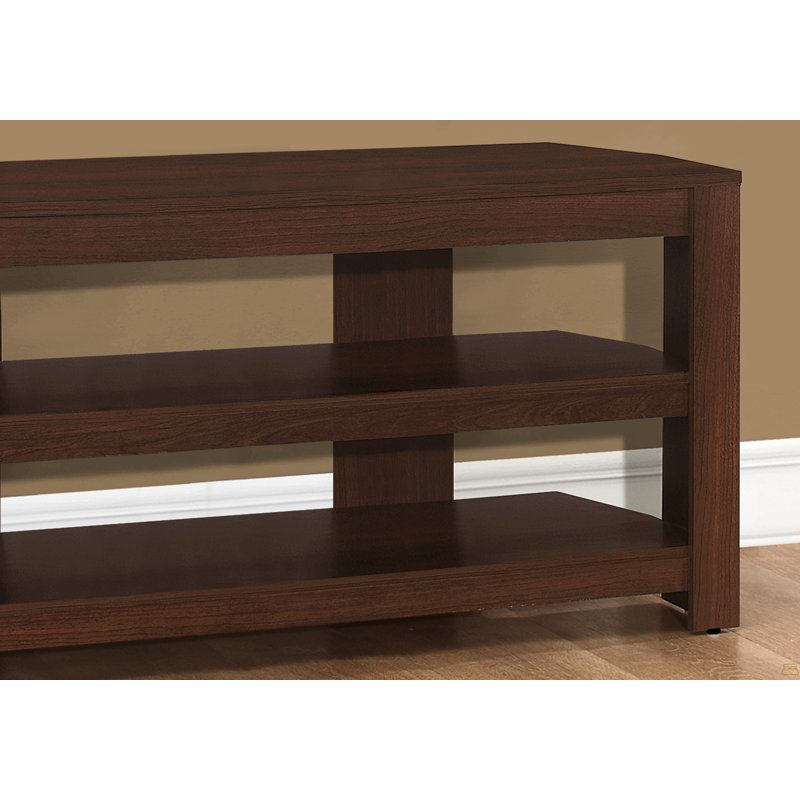 Meuble télé, console de 42 po, meuble multimédia, tablettes de rangement, Cherry