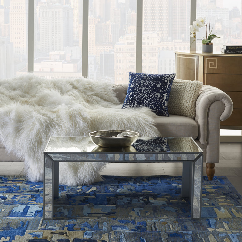 Housse de coussin carré et insert, Bleu marine