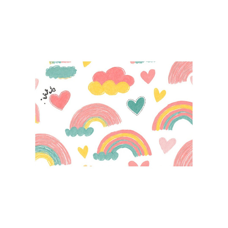 Mignon tapis de bain arc-en-ciel pastel 36 x 24