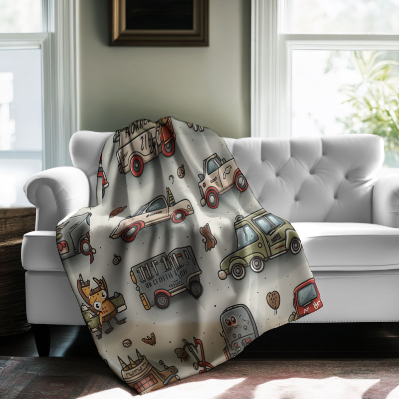 Micro-mobiles - 1 Piece Premium Blanket, Queen