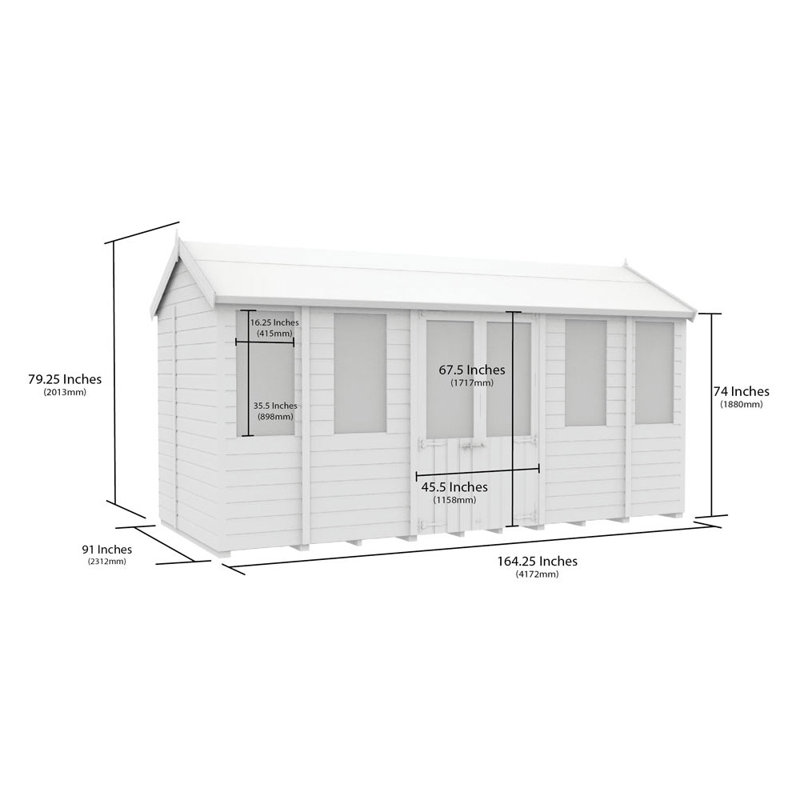 8ft x 14ft Apex Summer Shed
