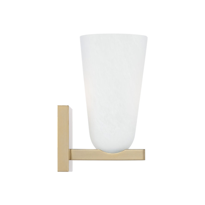 4.75" W x 9" H 1-Light Sconce in Matte Brass with Faux Alabaster Glass