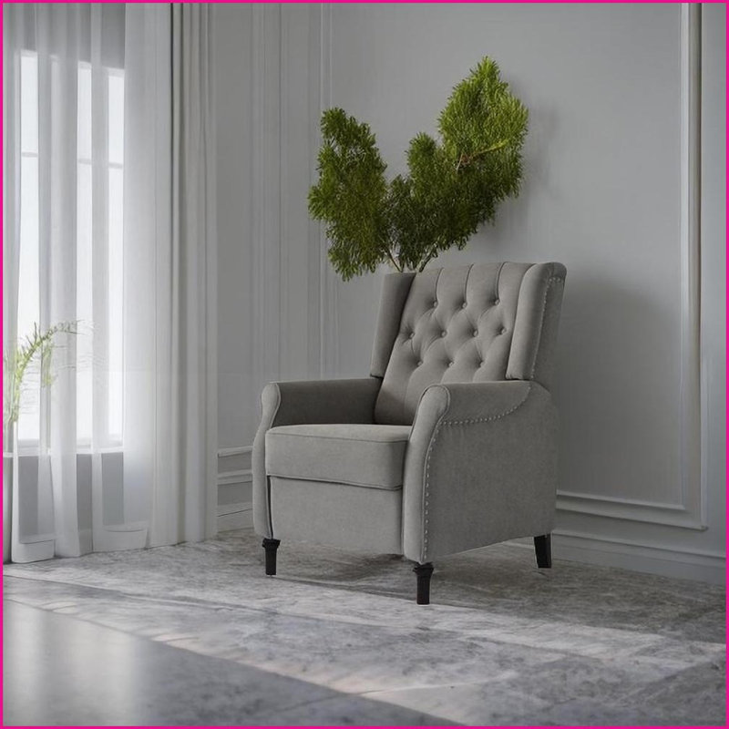 Fauteuil inclinable, inclinable et moderne gris pâle pour salon | Tissu | Gris clair