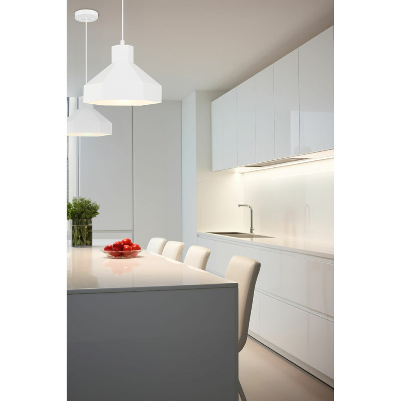 Luminaire suspendu 1 lumière Leonhardt, Blanc
