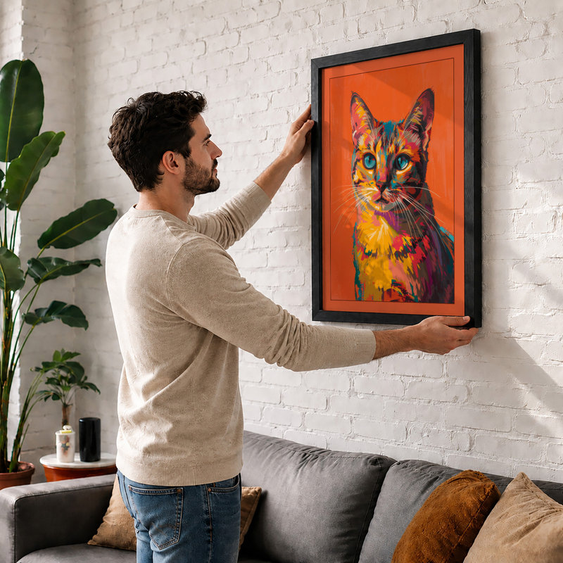 Chromatic Cat Modern - Print, A1 - 84.1 x 59.4 cm, White