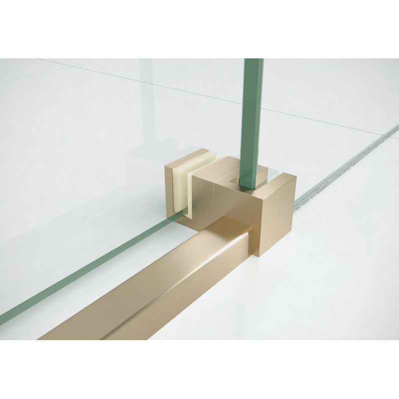 Astro 52 - 56 in. x 78 in. Fully Frameless Glass Sliding Shower Door, Brushed Bronze